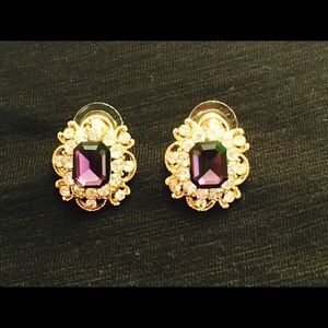 Swarovski Elements amethyst earrings